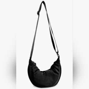 Small Black Crossbody Crescent Bag.